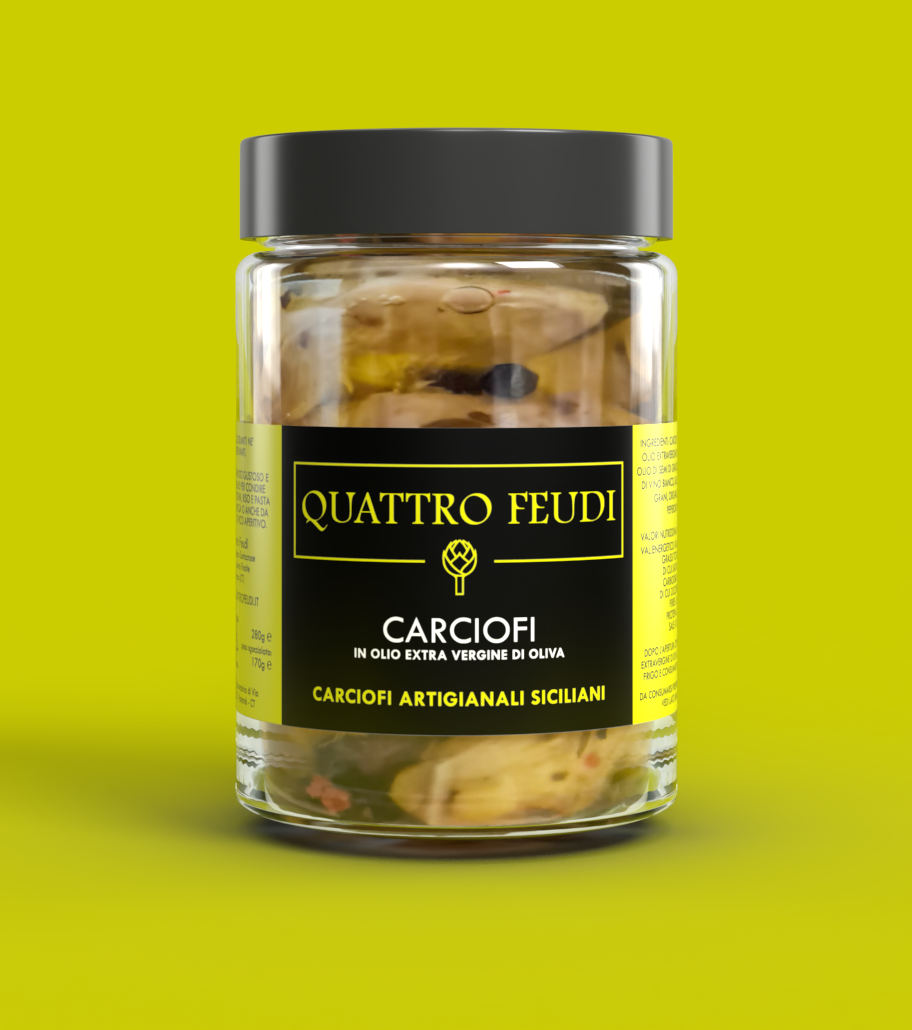 Carciofi in olio extravergine artigianale siciliano Quattro Feudi